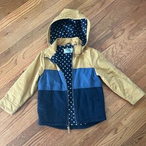 OshKosh B'gosh Tan and Blue Kids Raincoat